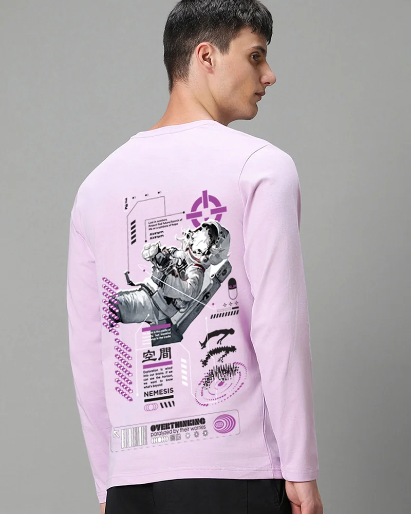 بيواكوف Men's Purple Nemesis Graphic Printed T-shirt